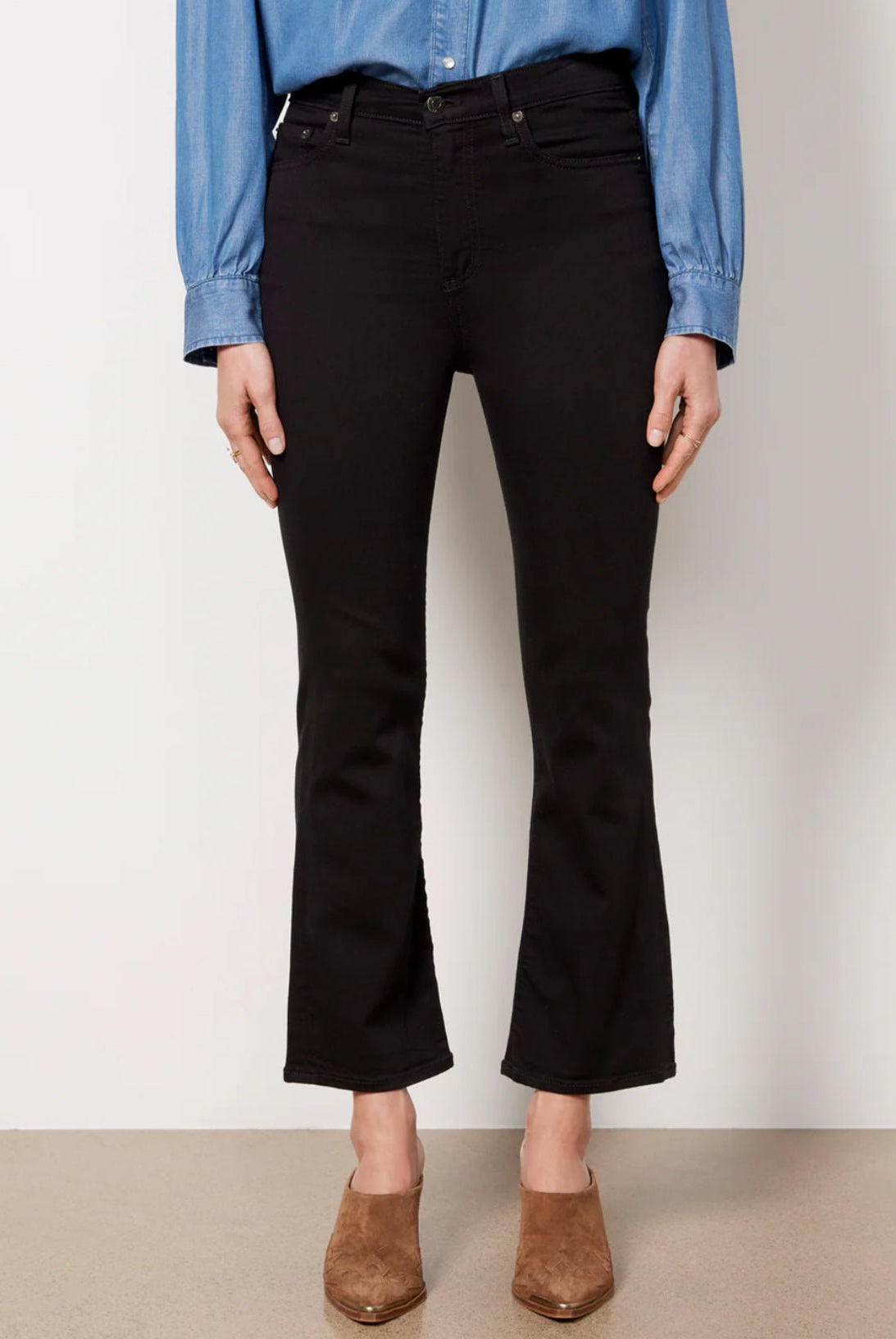 Pistola Lennon High Rise Crop Bootcut Jean Noir - Fleur - De - Lis Boutique