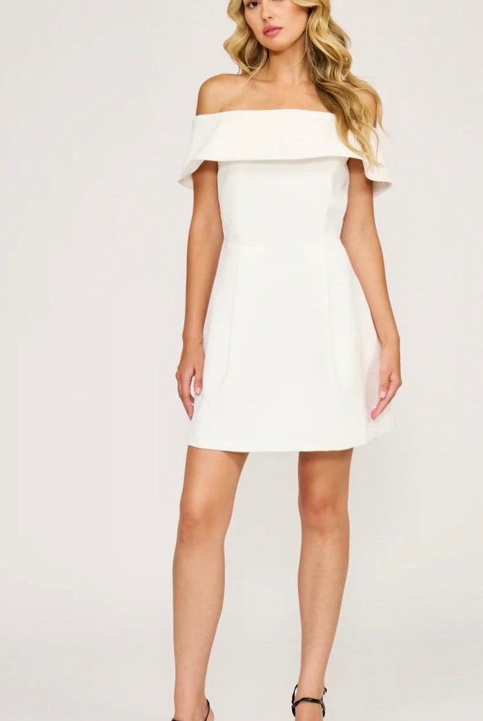 Lucy Paris Erin Off The Shoulder Mini Dress - Fleur - De - Lis Boutique