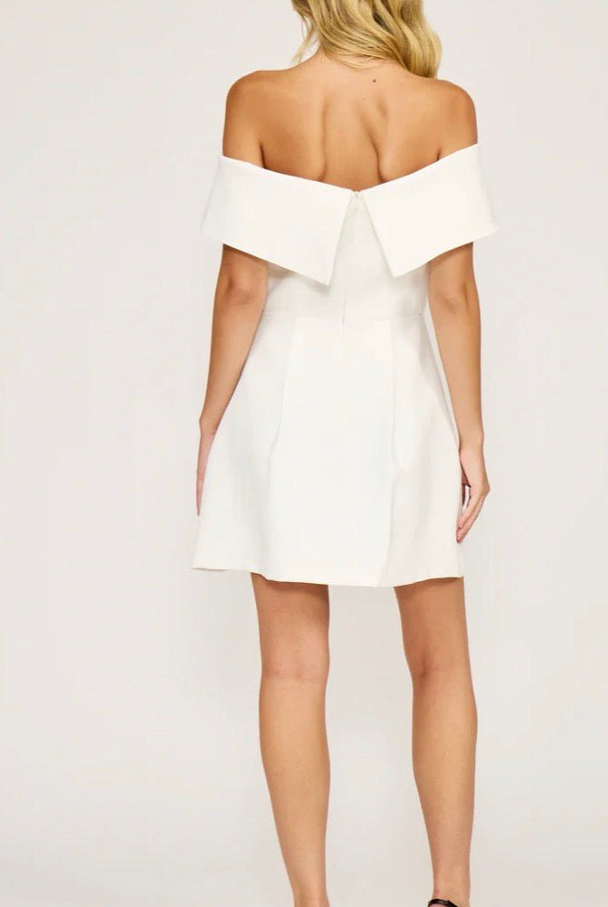 Lucy Paris Erin Off The Shoulder Mini Dress - Fleur - De - Lis Boutique