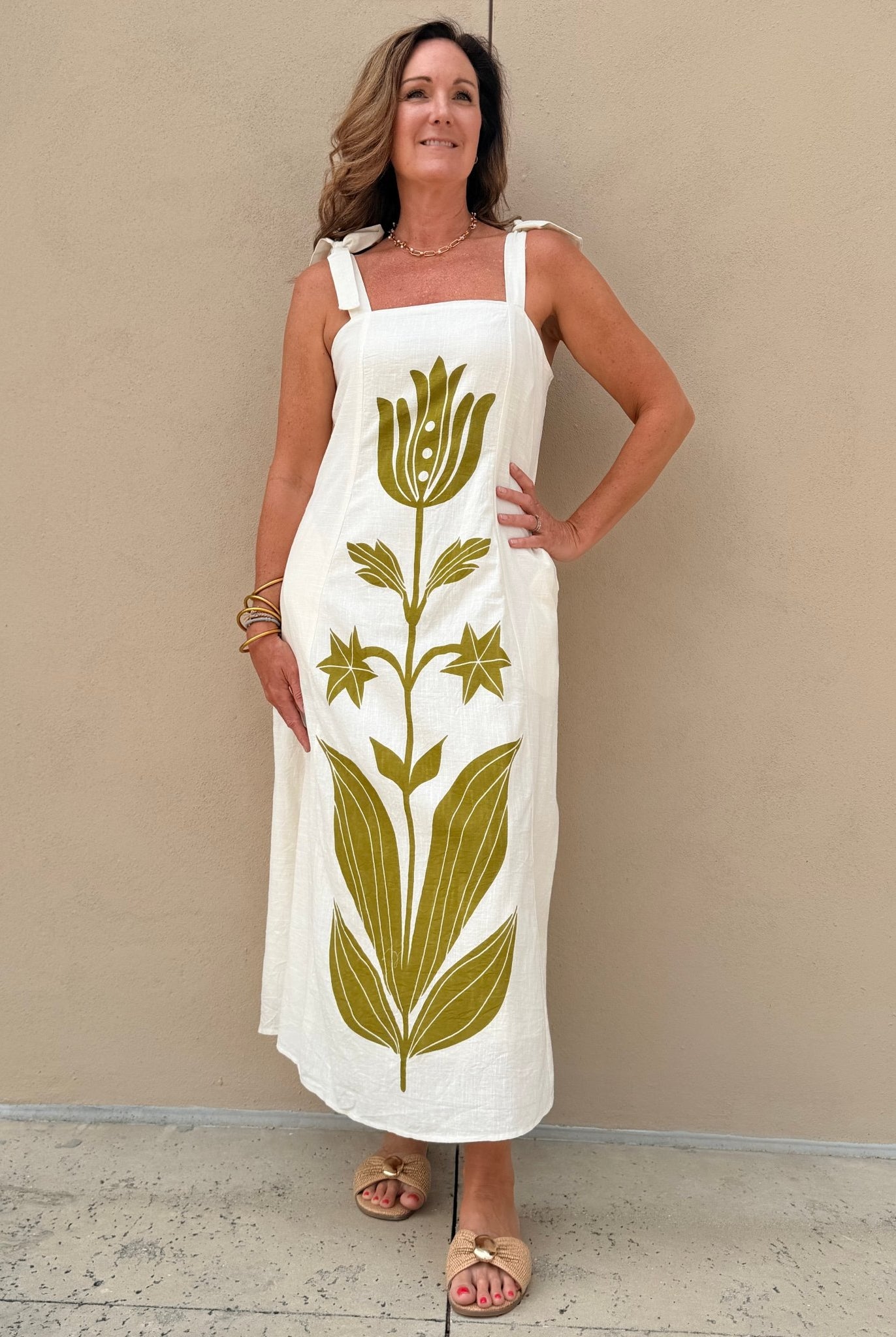 THML Ivory Tie Dress - Fleur-De-Lis Boutique