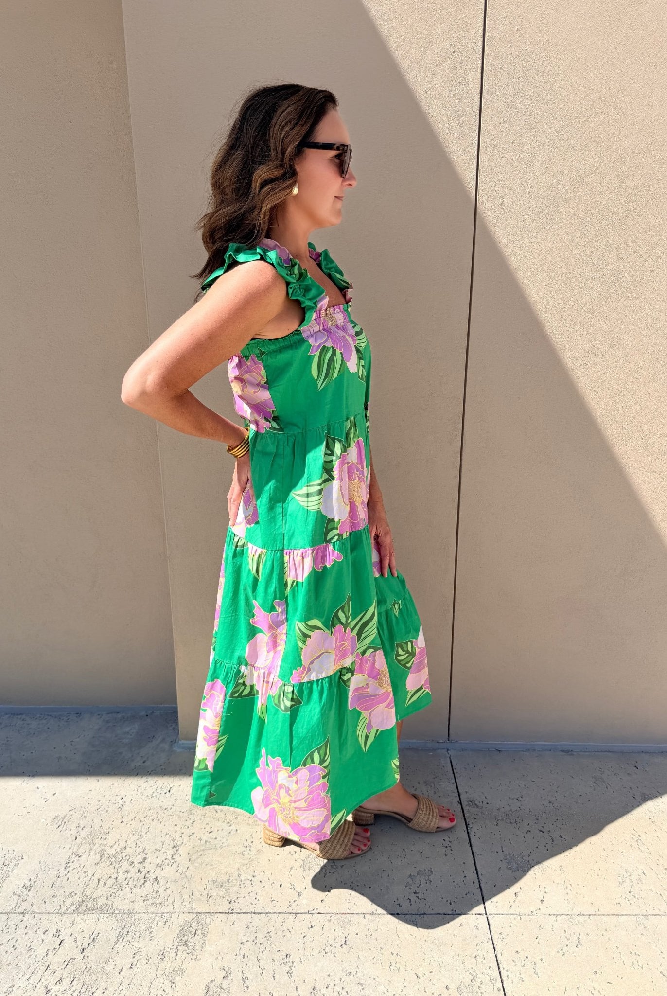 THML Floral Print Tiered Dress - Fleur - De - Lis Boutique