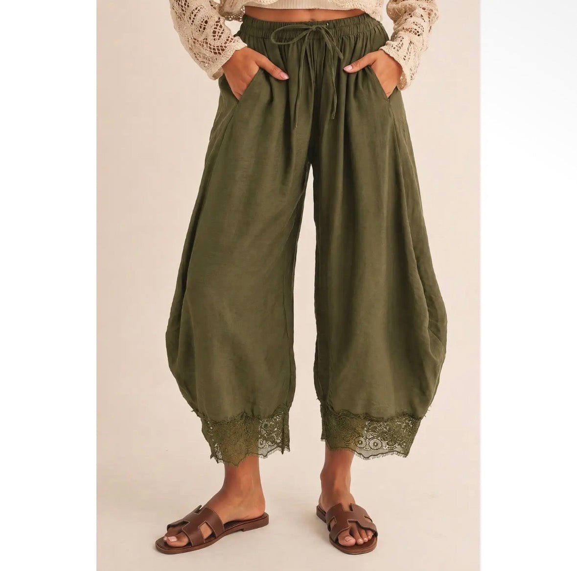 Boho Lace Trim Pants - Fleur-De-Lis Boutique