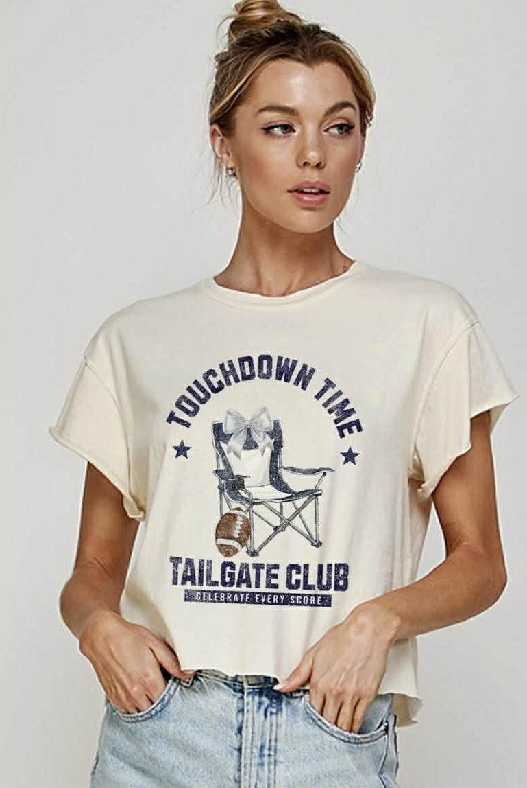 Touchdown Time Vintage Graphic Tee - Fleur-De-Lis Boutique