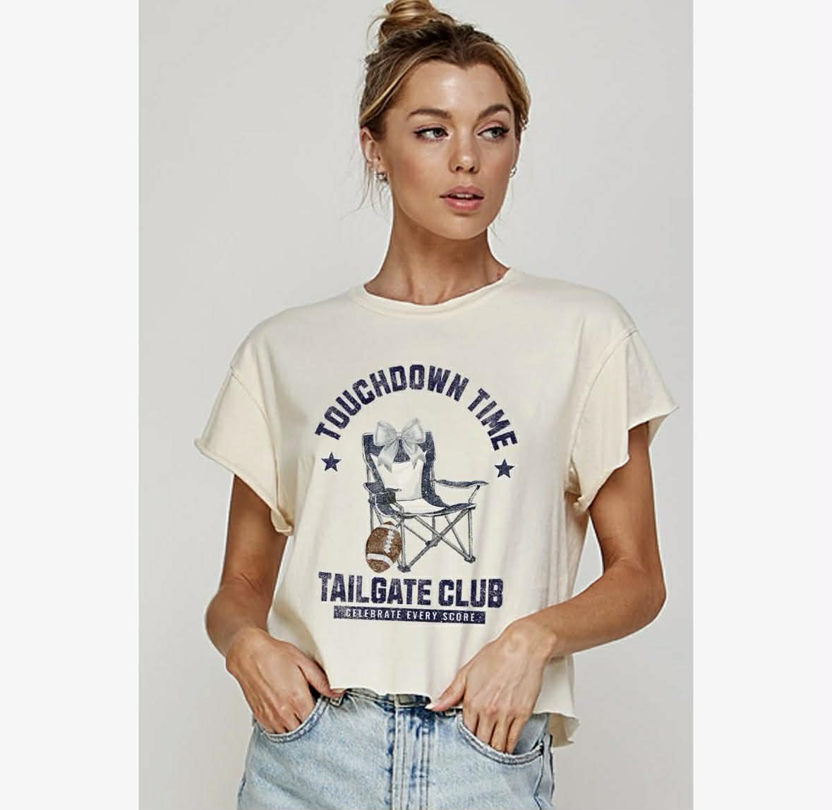 Touchdown Time Vintage Graphic Tee - Fleur-De-Lis Boutique