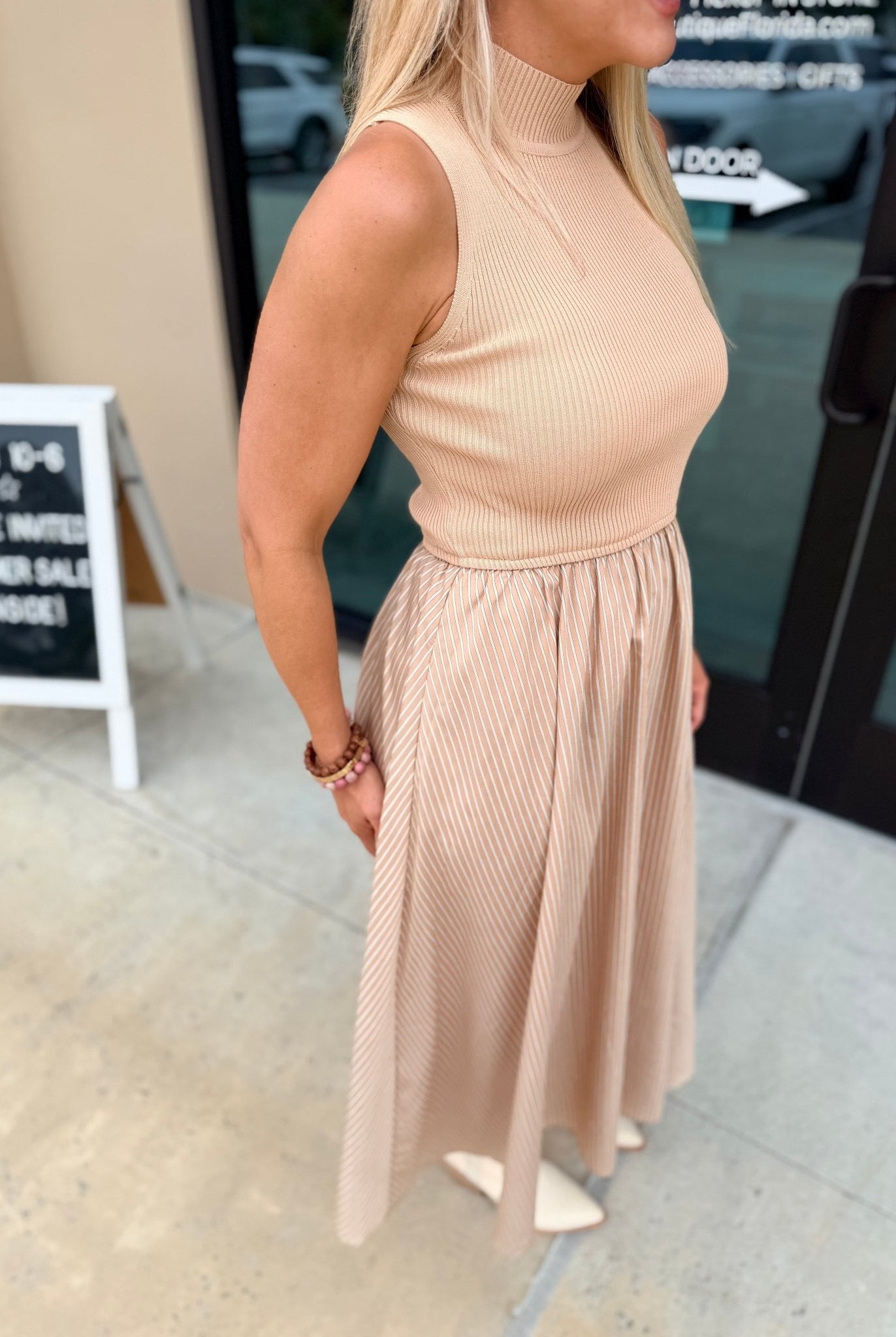 Elan Elise Stripe Midi Dress - Fleur-De-Lis Boutique