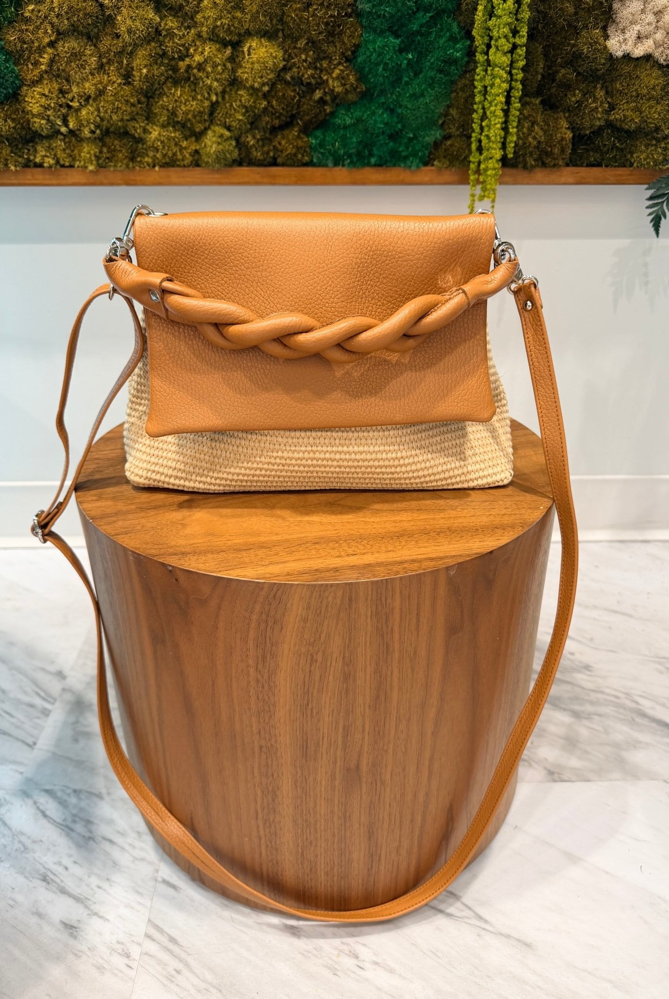 Ciel Olivia Flap Bag Raffia Camel - Fleur - De - Lis Boutique