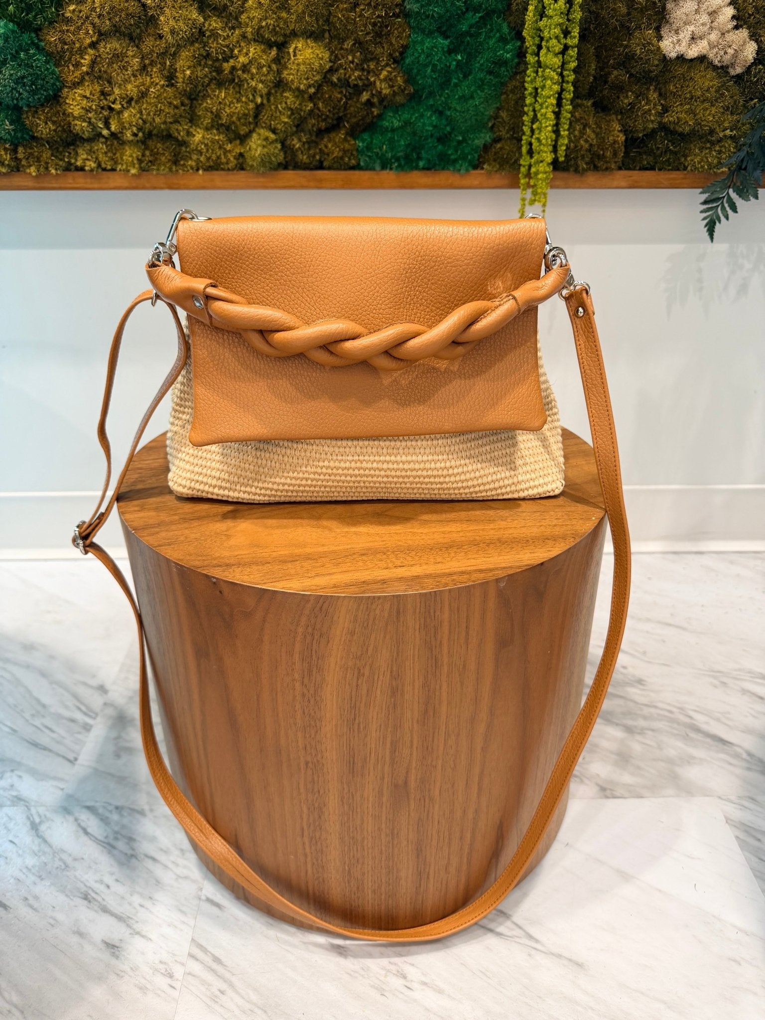 Ciel Olivia Flap Bag Raffia Camel - Fleur - De - Lis Boutique