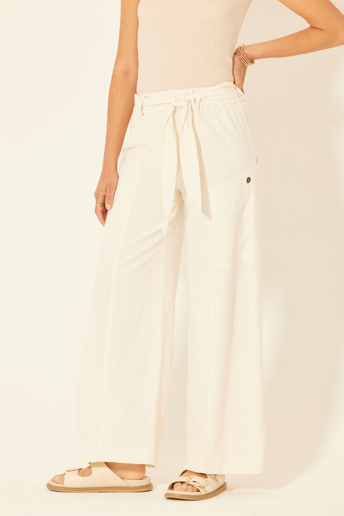 Bila77 Garnet Pant Whisper White - Fleur - De - Lis Boutique