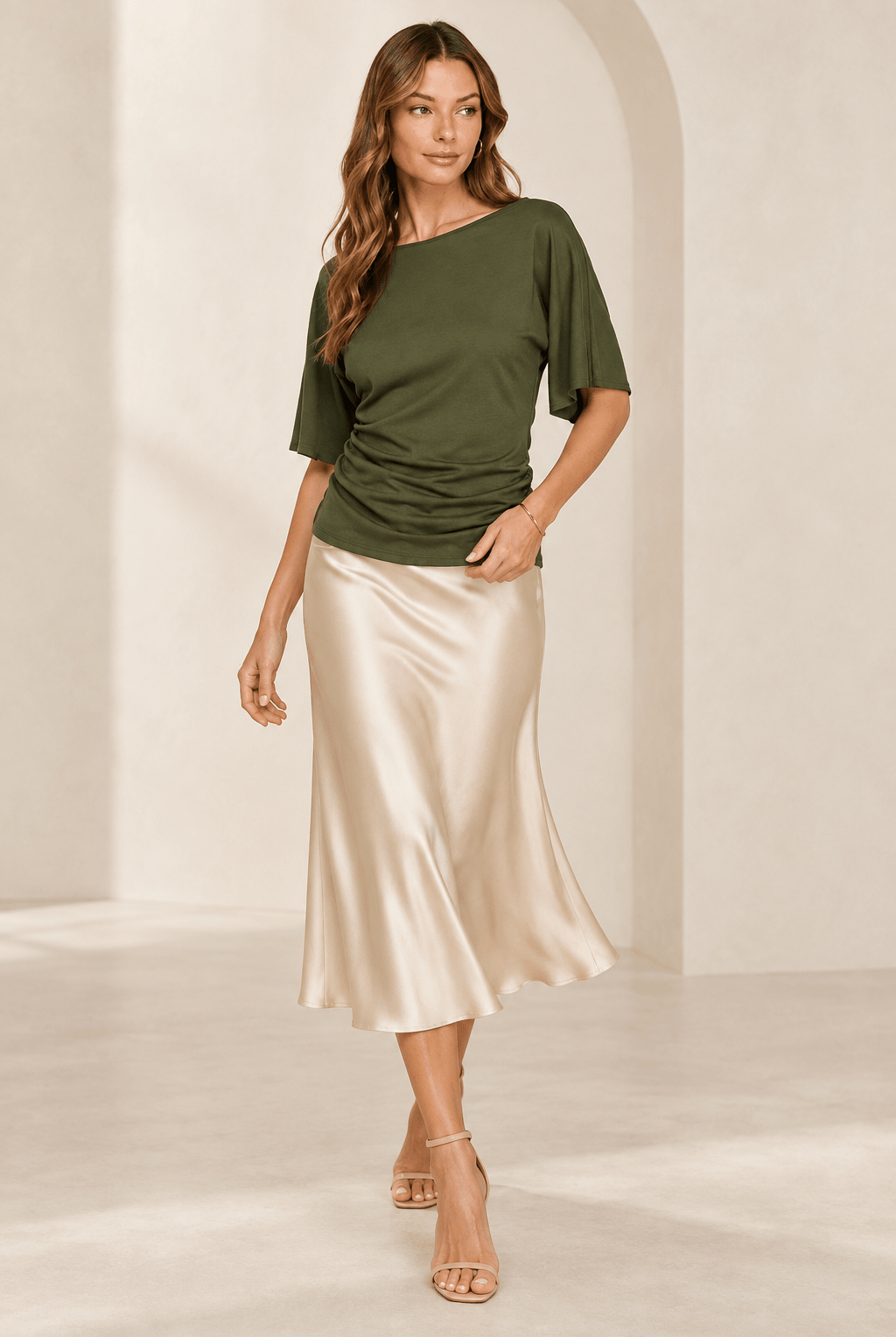 The Verona Draped Scuba Top - Fleur-De-Lis Boutique