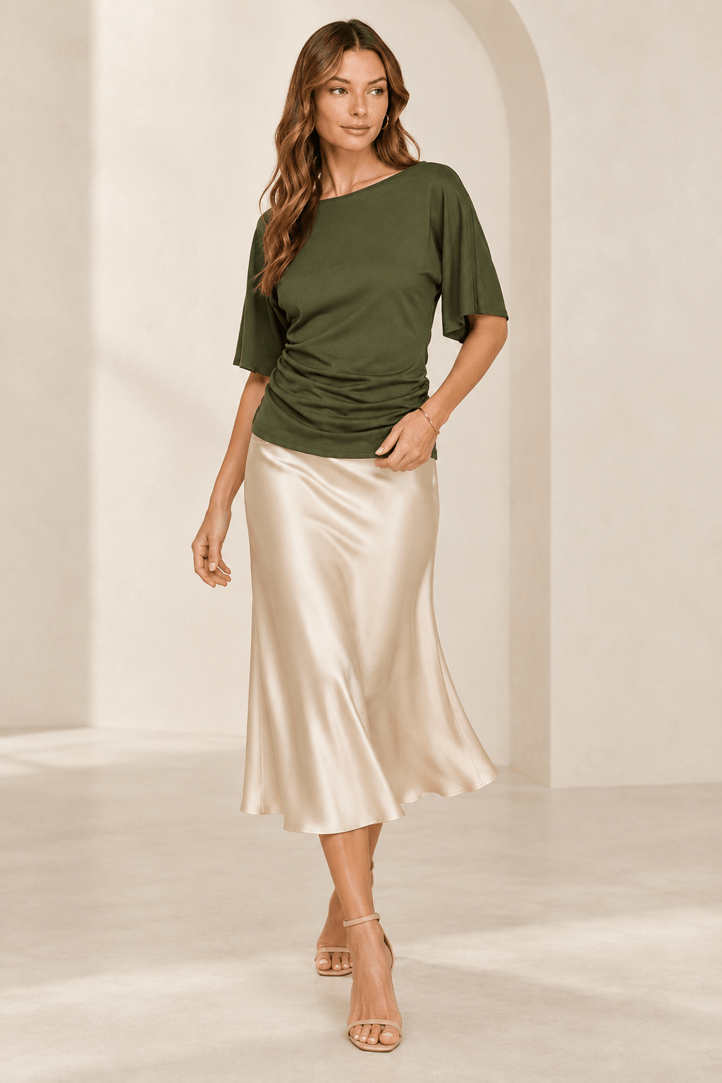 The Verona Draped Scuba Top - Fleur-De-Lis Boutique