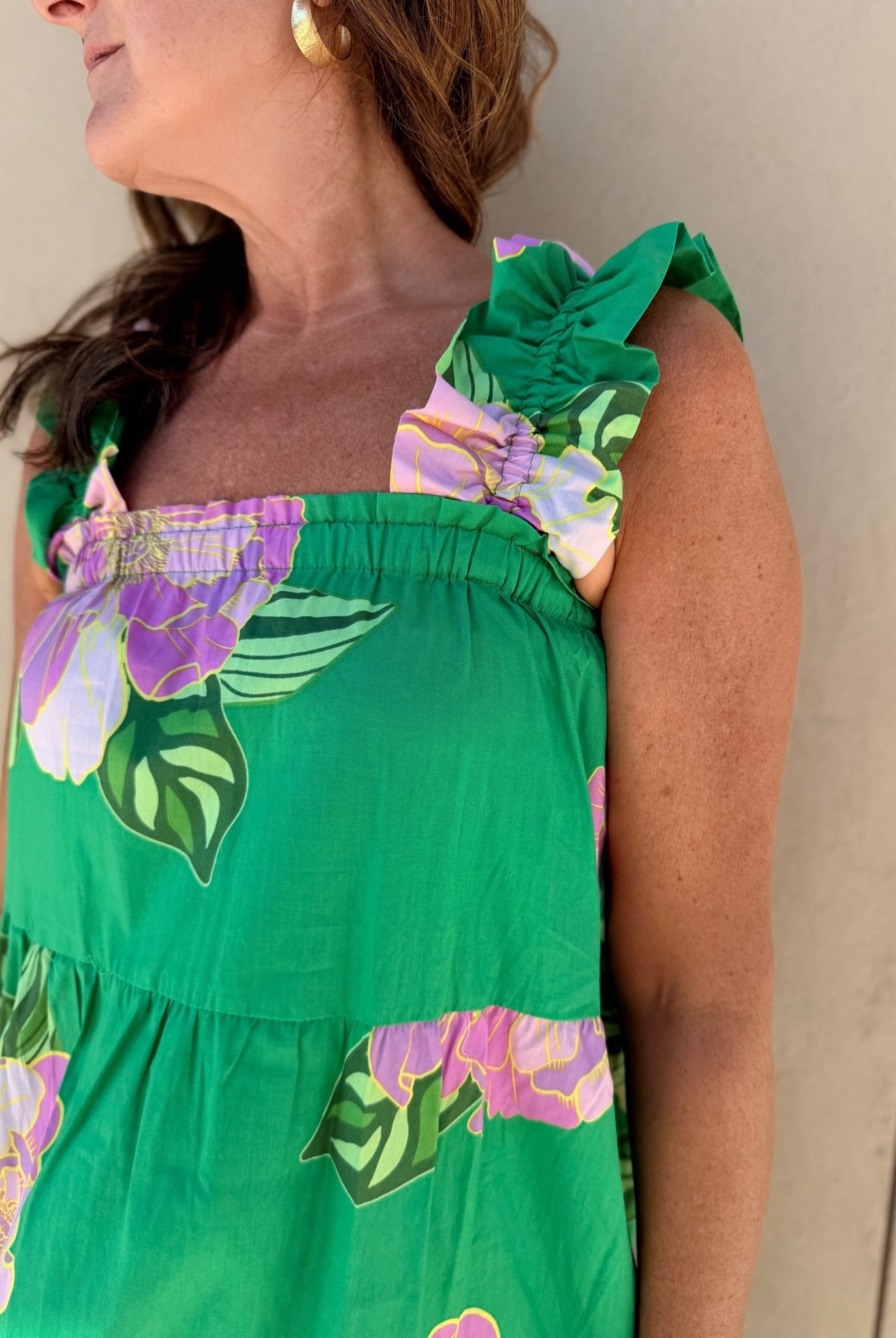 THML Floral Print Tiered Dress - Fleur - De - Lis Boutique
