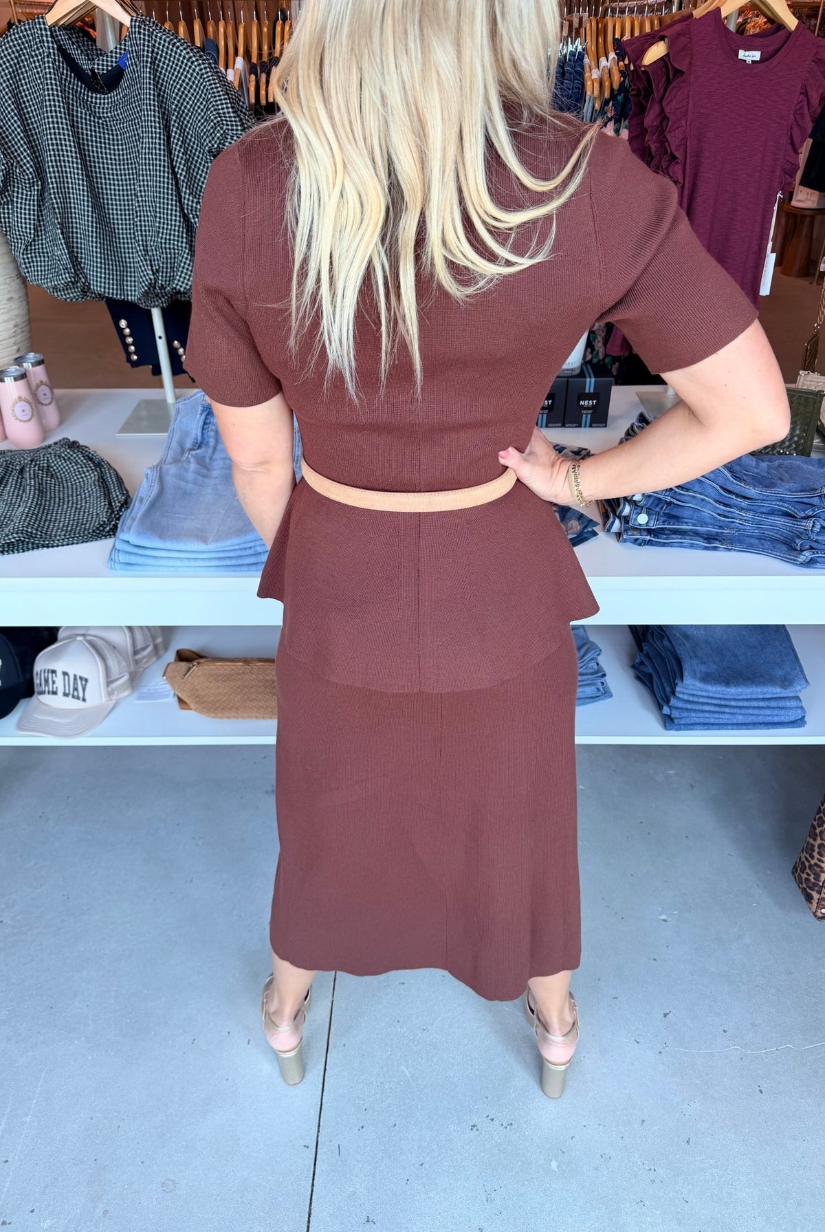 Sincerely Ours Penny Knit Top Mocha - Fleur-De-Lis Boutique