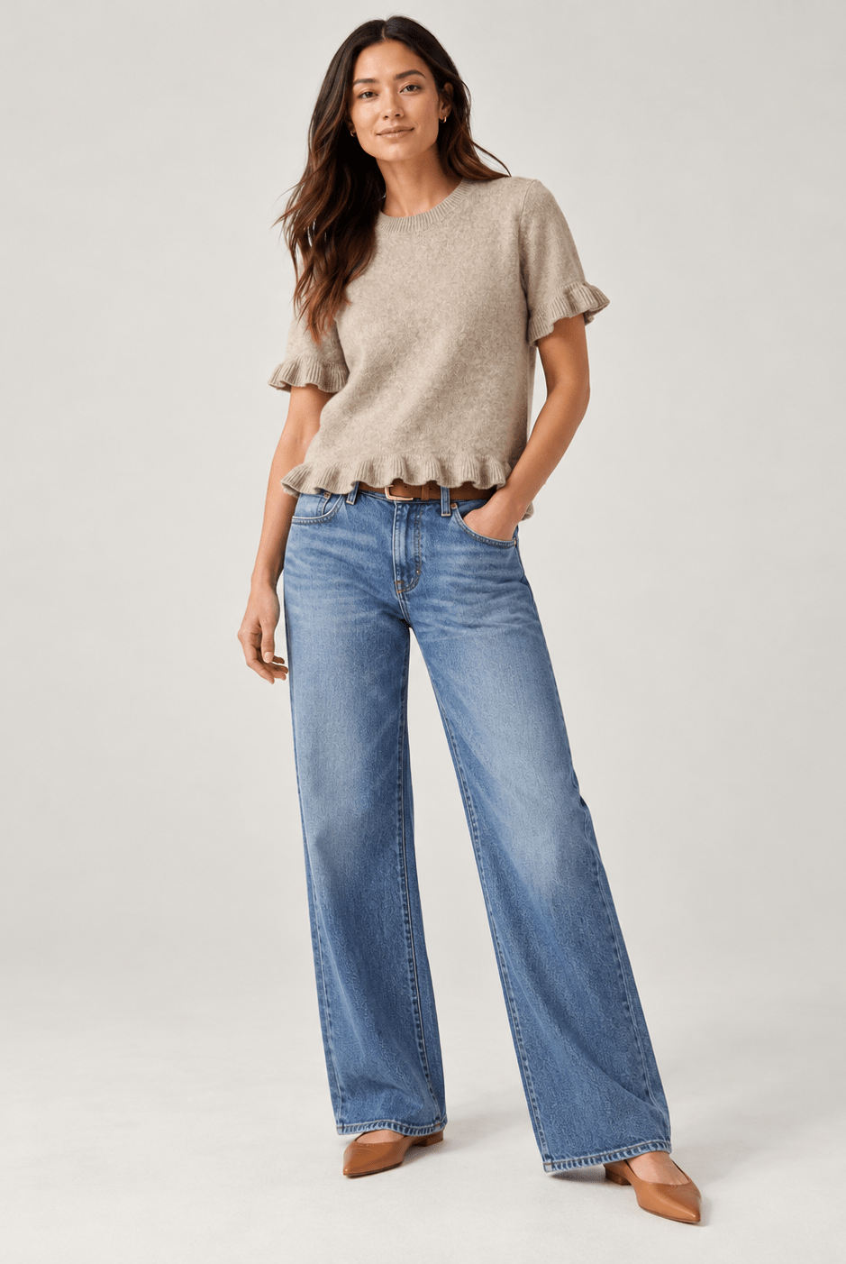The Montclair Ruffle Sweater - Fleur-De-Lis Boutique
