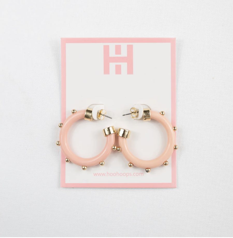 Mini Hoops Gold Ball Coral - Fleur - De - Lis Boutique