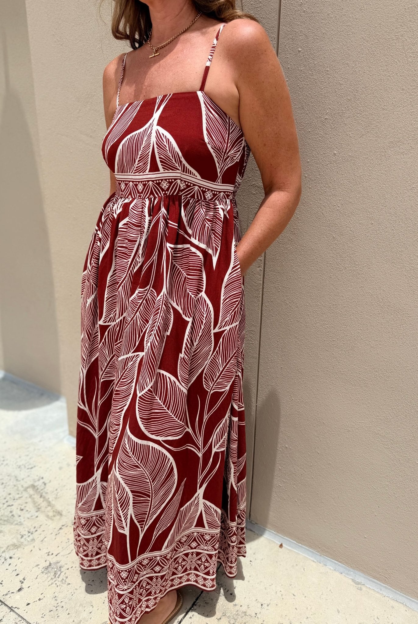 Meet Me In Santorini Rustic Leaf Code Maxi - Fleur-De-Lis Boutique