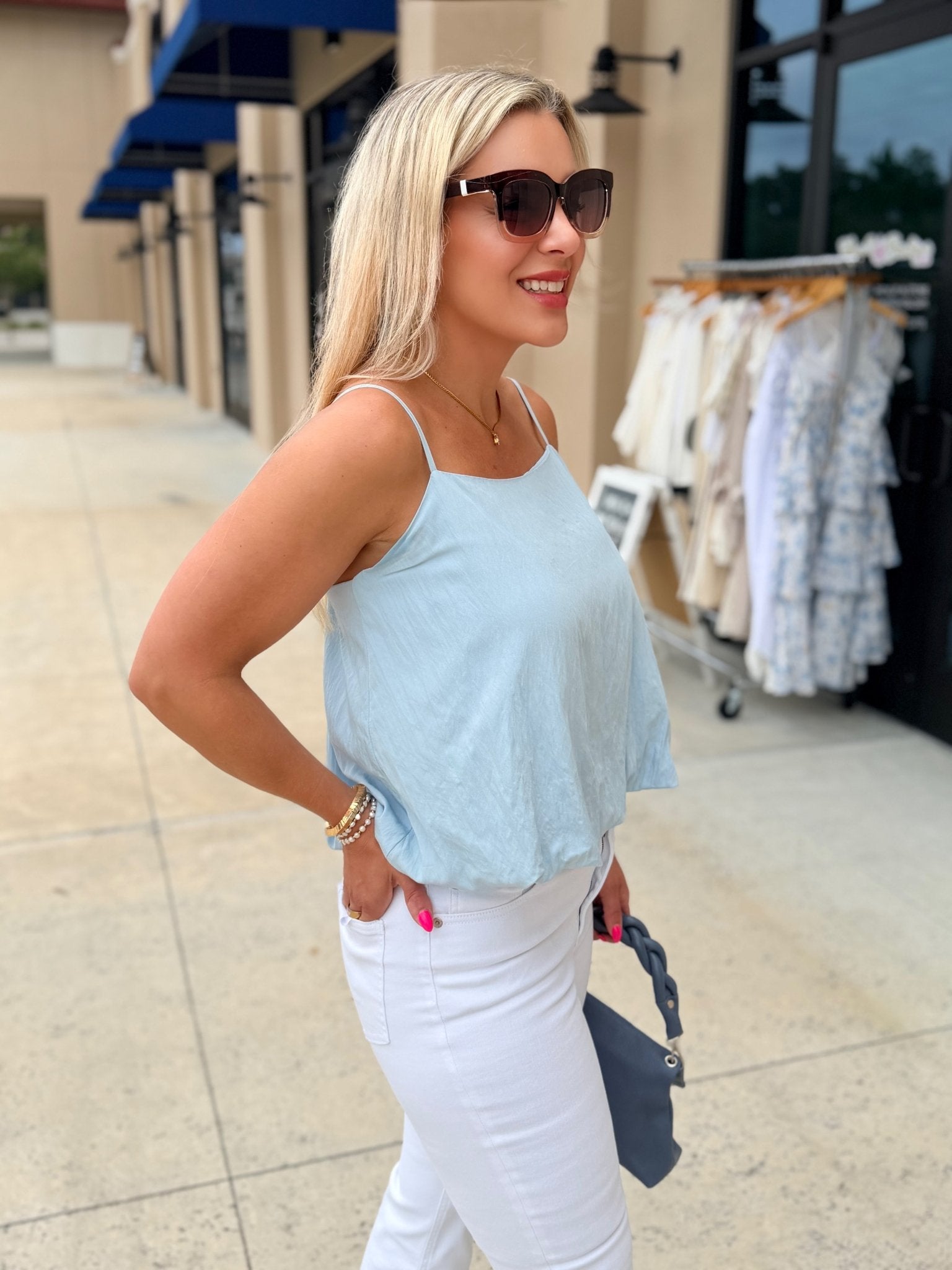 Sky is the limit Bubble Hem Tank - Fleur-De-Lis Boutique