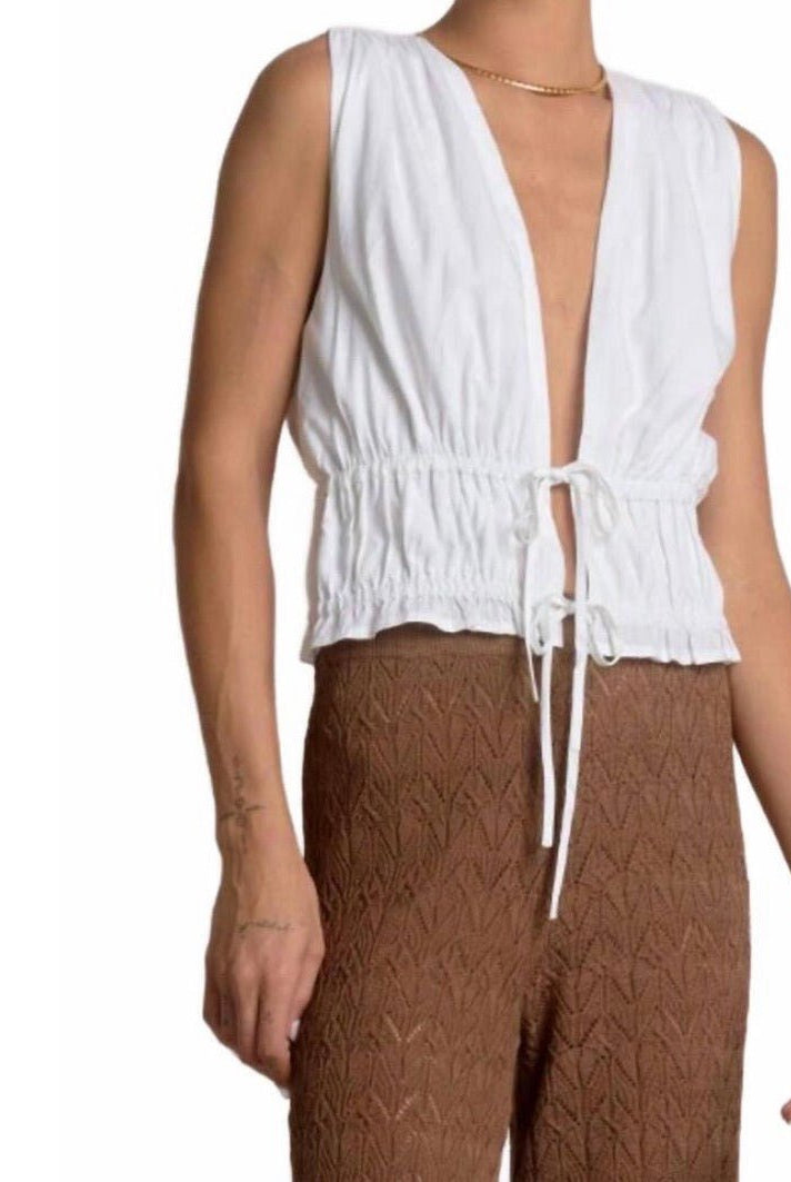 Elan Sleeveless Fly Away Top White - Fleur-De-Lis Boutique