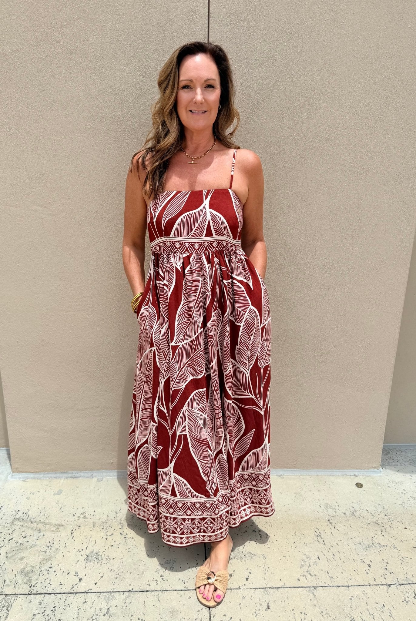 Meet Me In Santorini Rustic Leaf Code Maxi - Fleur-De-Lis Boutique