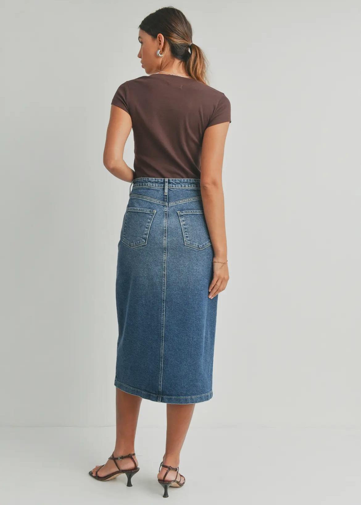Utility Pocket Denim Skirt - Fleur - De - Lis Boutique