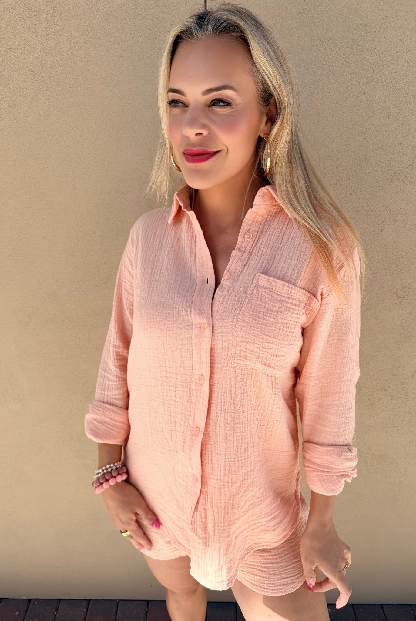 Bobi Los Angeles Long Sleeve Button Down Babe - Fleur - De - Lis Boutique