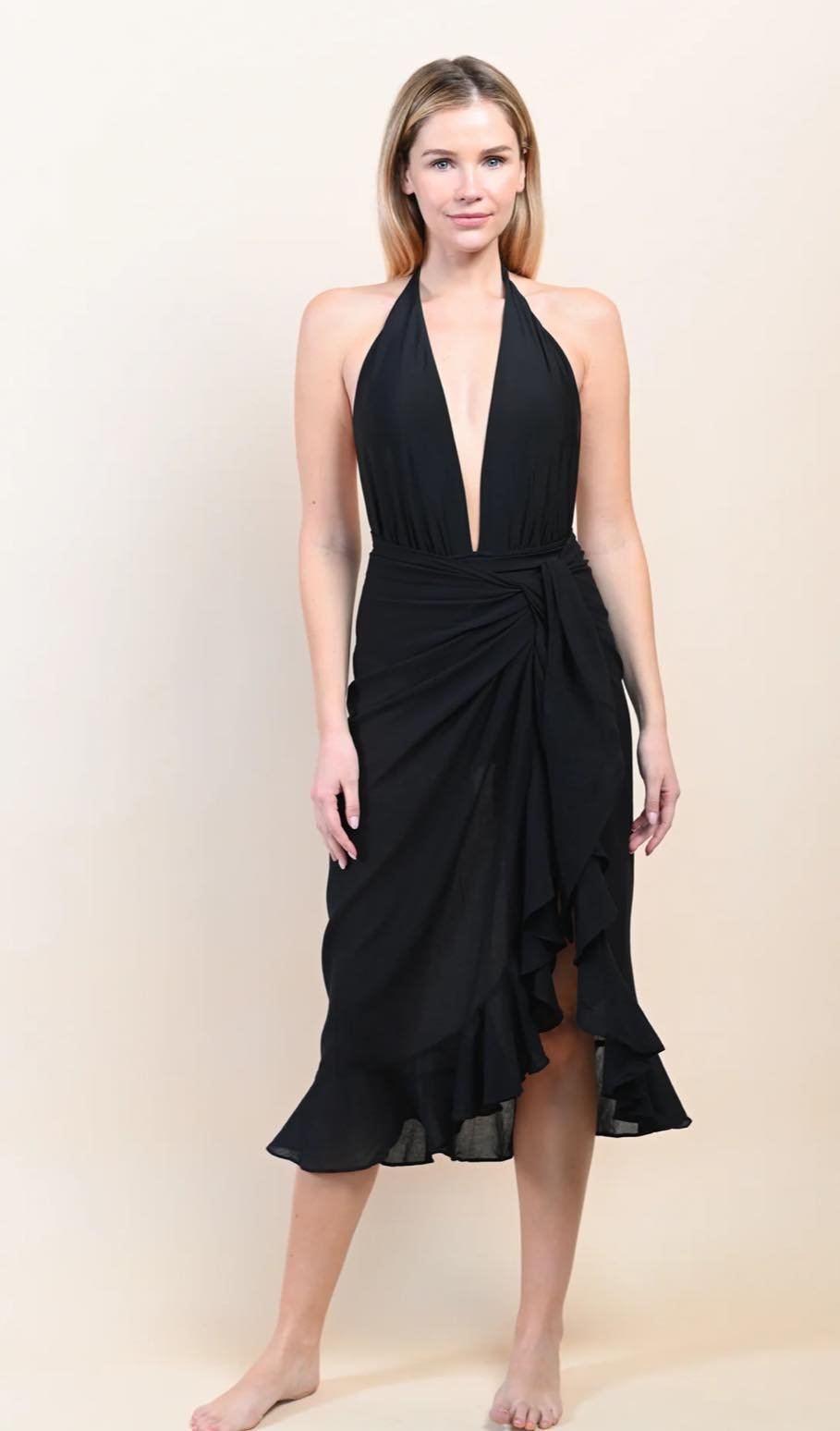 Siena Sarong - Black - Fleur - De - Lis Boutique