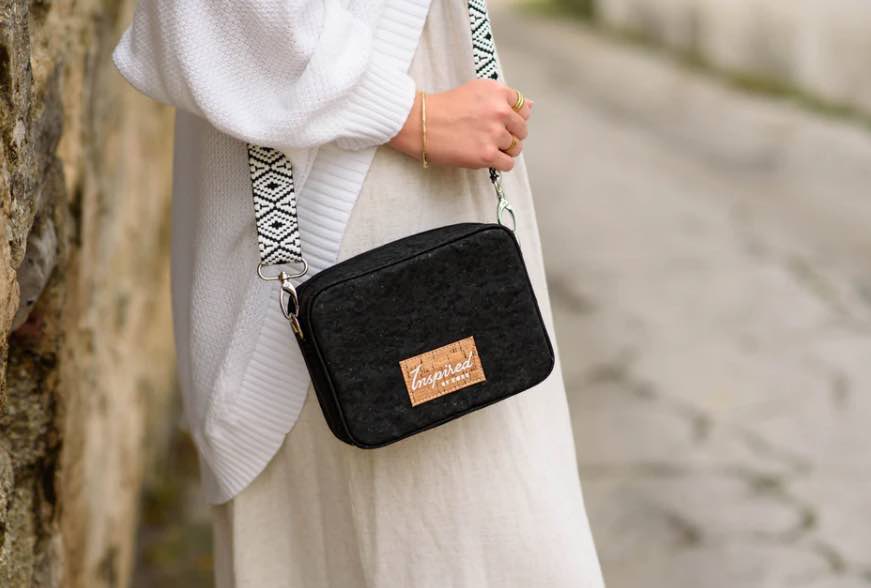 Anastasia Cork Small Crossbod Sling/Black - Fleur - De - Lis Boutique