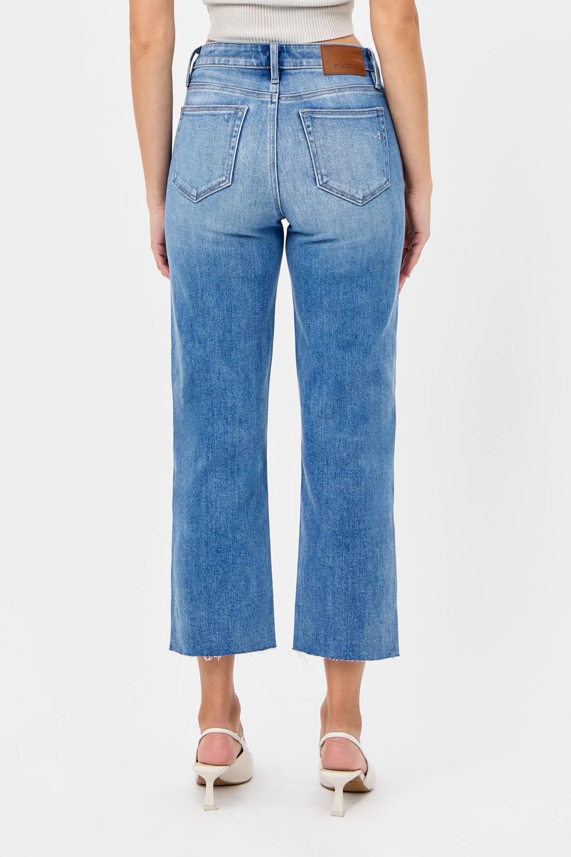 Slit Hem Relaxed Straight Jean - Fleur - De - Lis Boutique