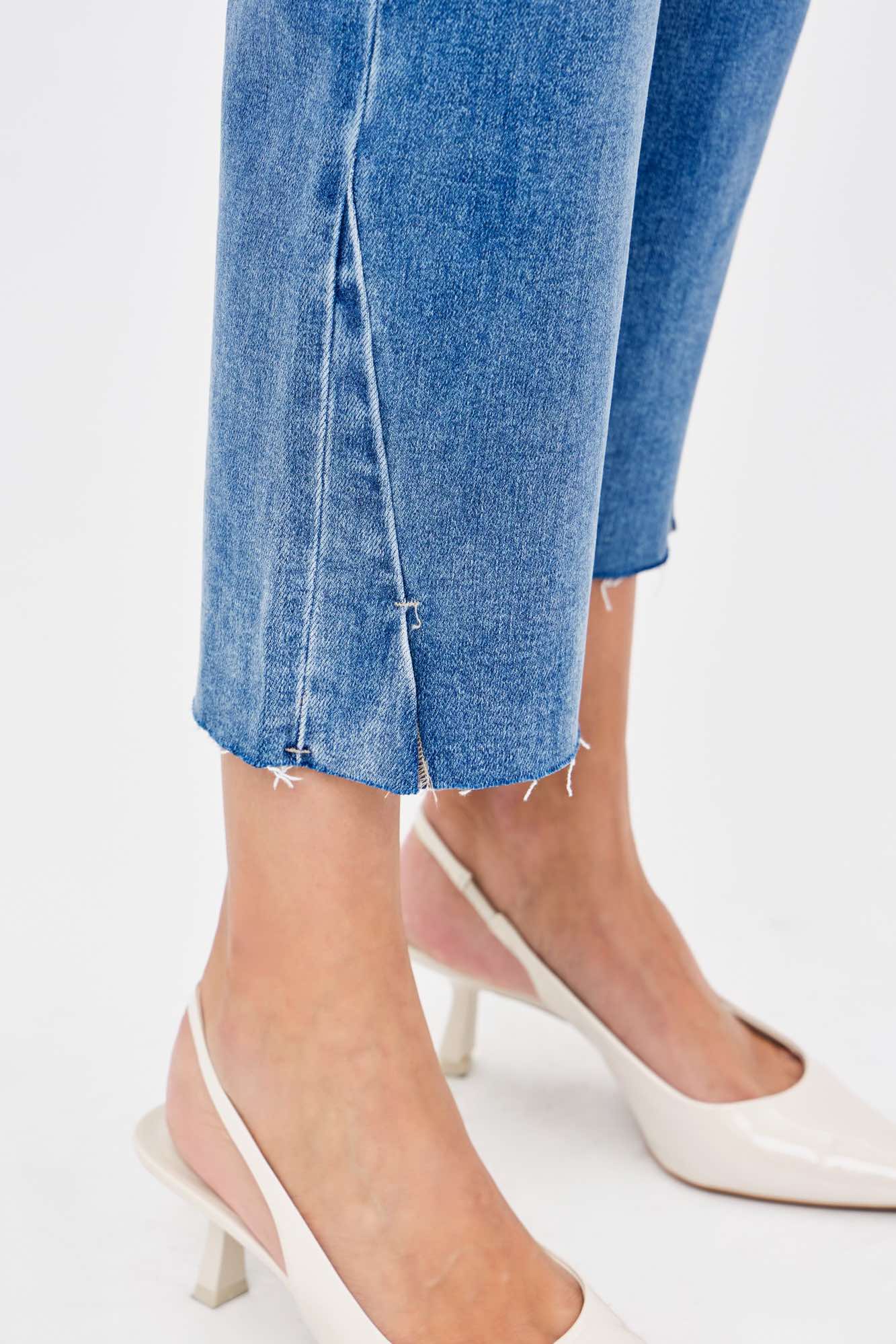 Slit Hem Relaxed Straight Jean - Fleur - De - Lis Boutique