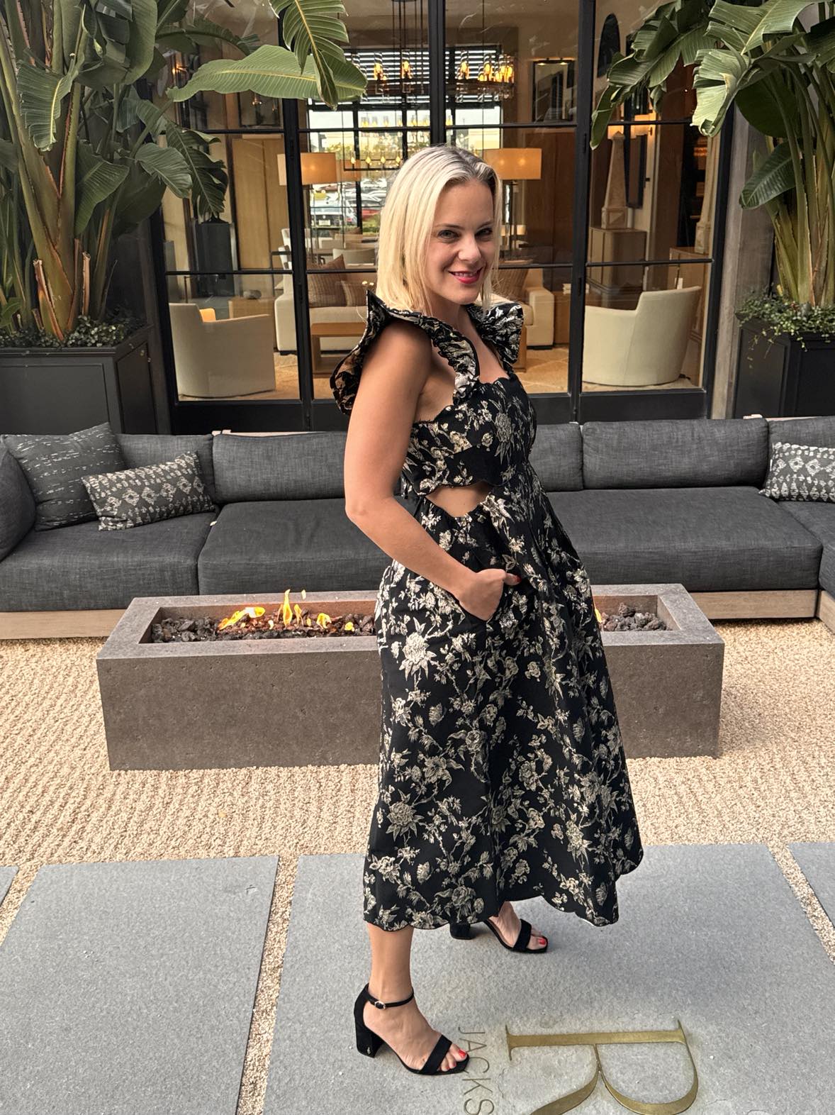 Ashton Jacquard Midi Dress - Fleur - De - Lis Boutique