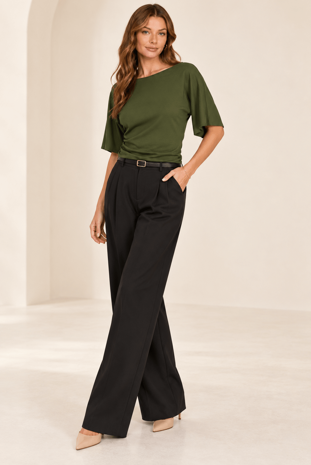 The Verona Draped Scuba Top - Fleur-De-Lis Boutique