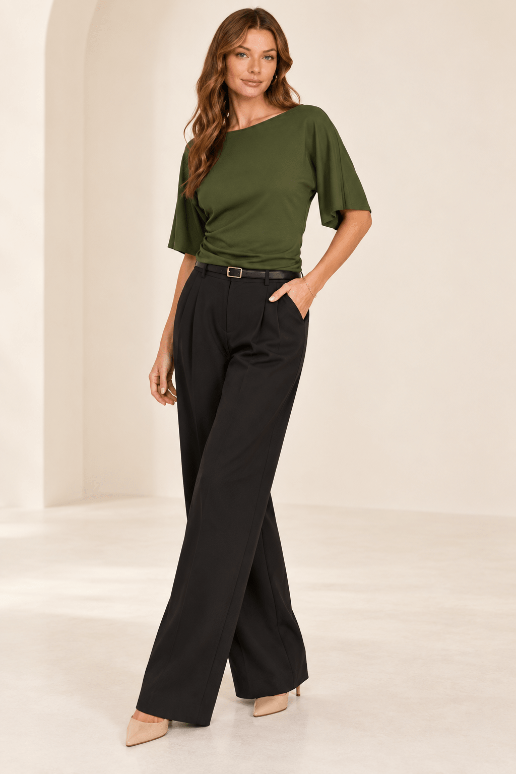 The Verona Draped Scuba Top - Fleur-De-Lis Boutique