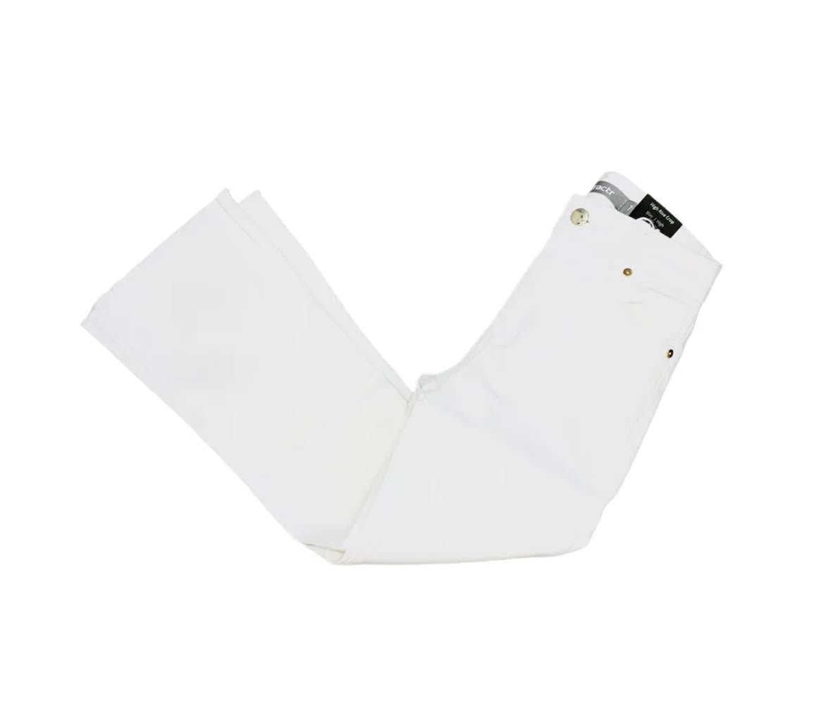 TRACTR Raw Hem Stretch Jeans - White - Fleur - De - Lis Boutique
