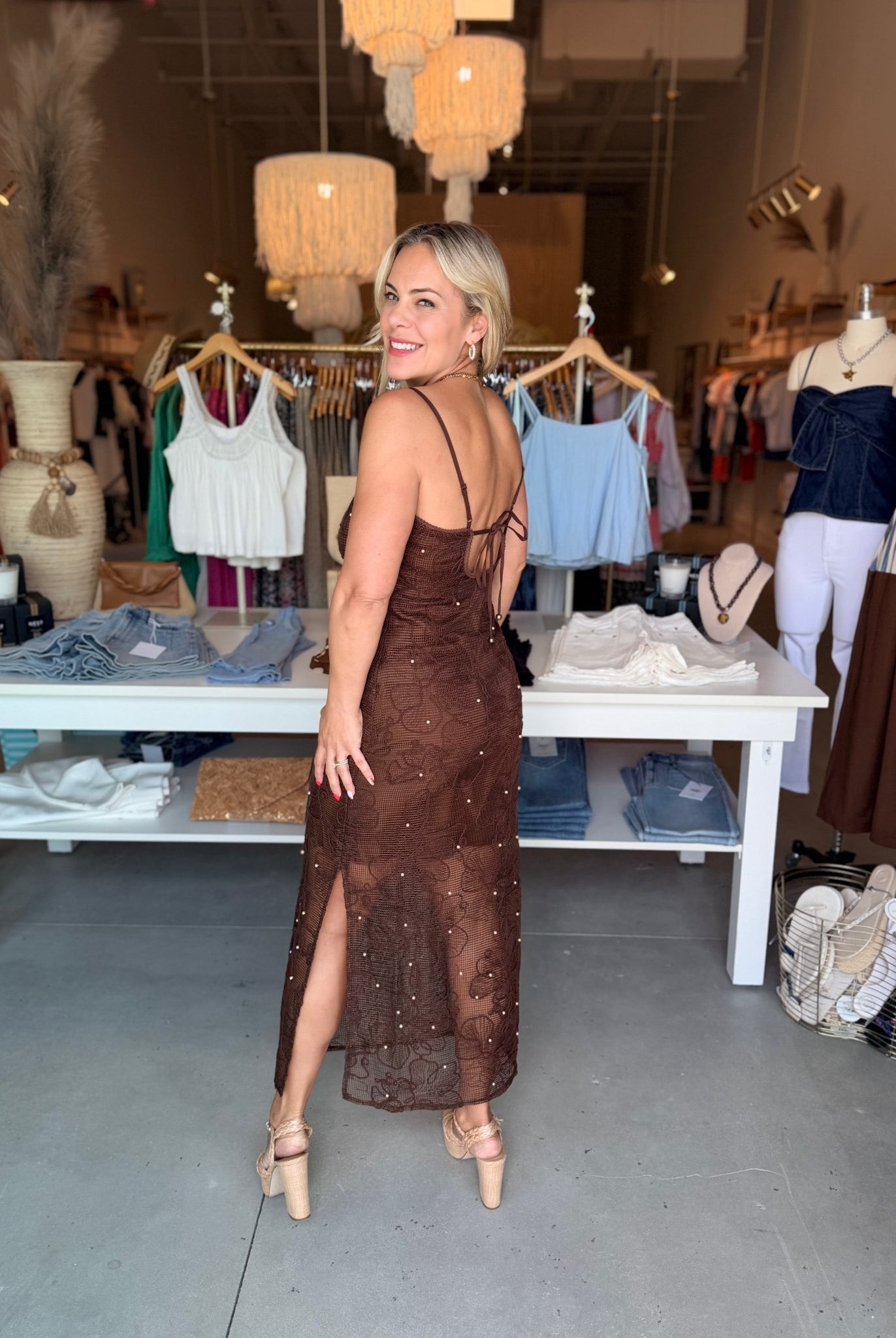 Steve Madden Maureen Midi Dress Chicory - Fleur-De-Lis Boutique