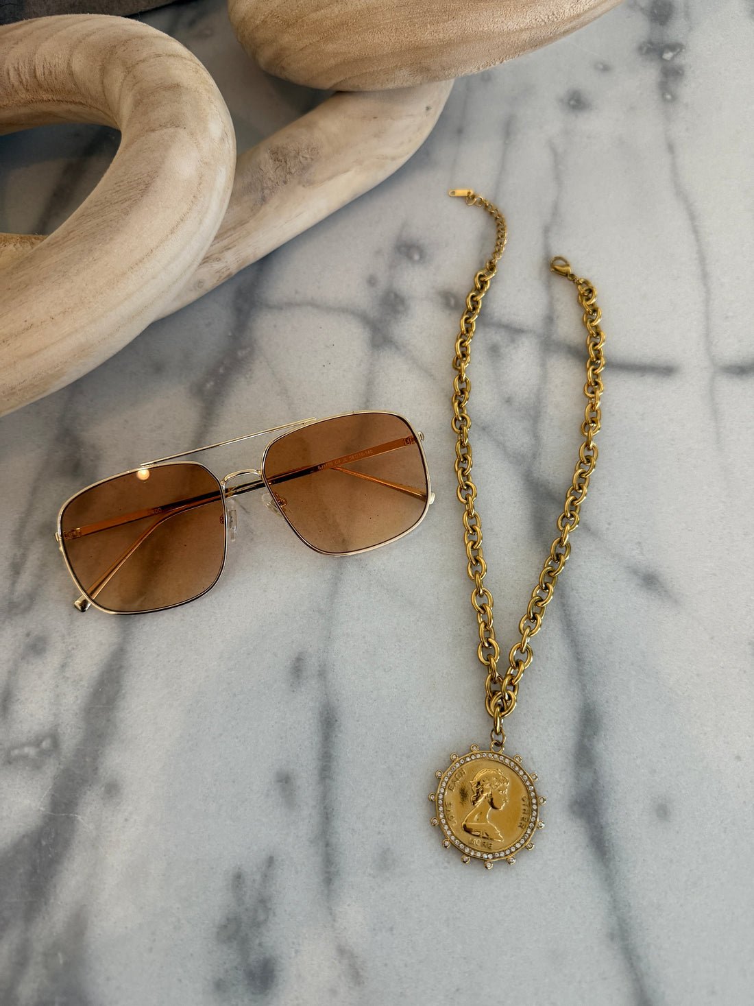 Chansutt Pearls Small Coin Necklace - Fleur - De - Lis Boutique