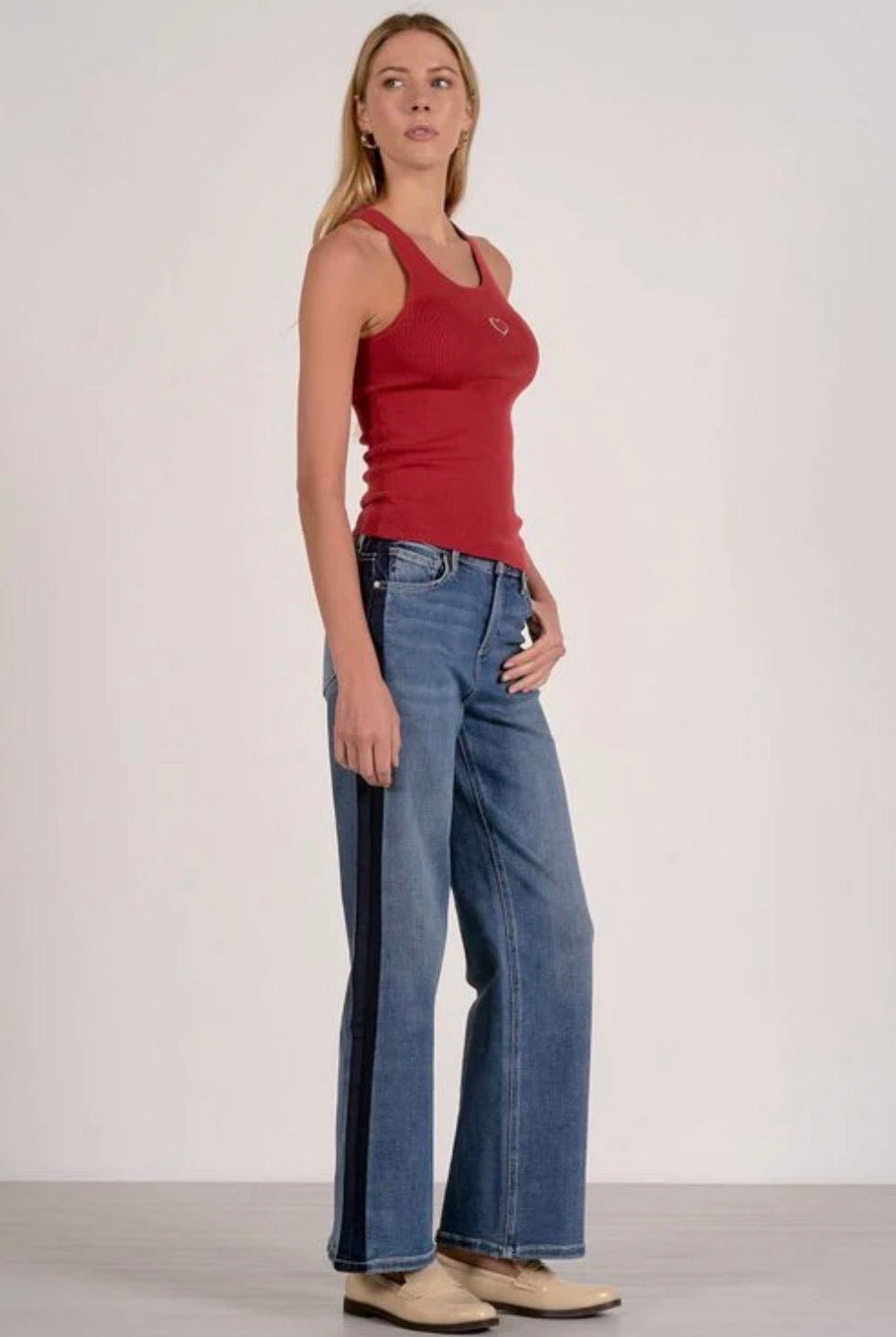 Elan Heart Tank in Red - Fleur - De - Lis Boutique