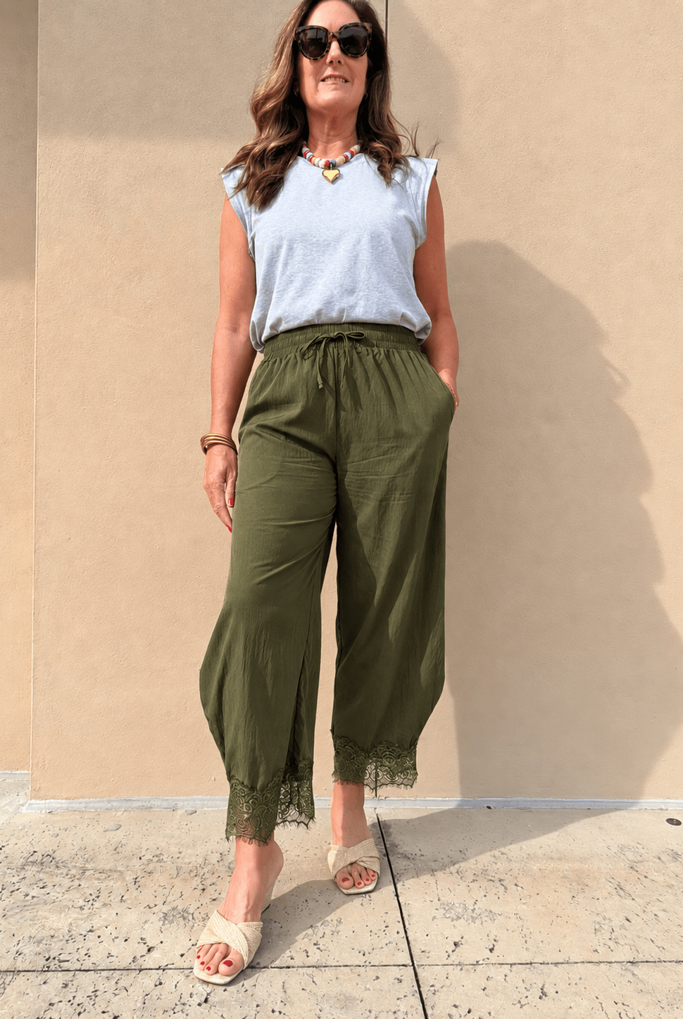 Boho Lace Trim Pants - Fleur-De-Lis Boutique