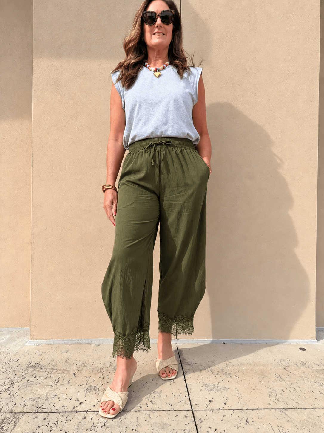 Boho Lace Trim Pants - Fleur-De-Lis Boutique