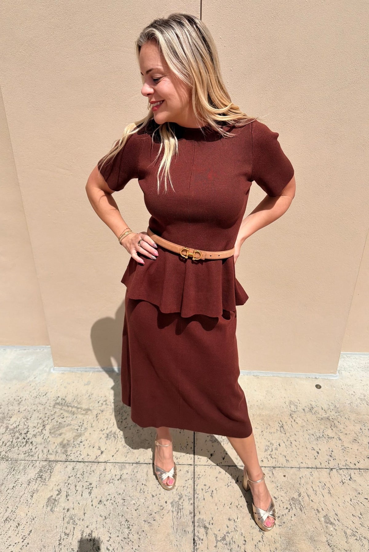 Sincerely Ours Penny Knit Top Mocha - Fleur-De-Lis Boutique