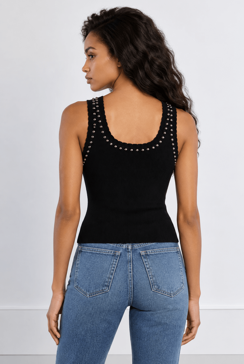 Molly Bracken Studded Tank Black - Fleur-De-Lis Boutique