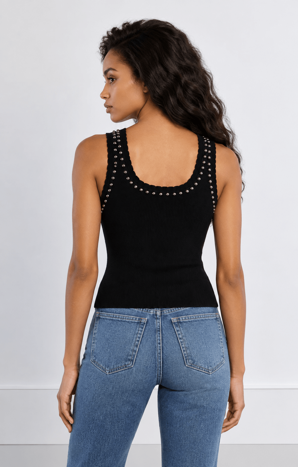 Molly Bracken Studded Tank Black - Fleur-De-Lis Boutique