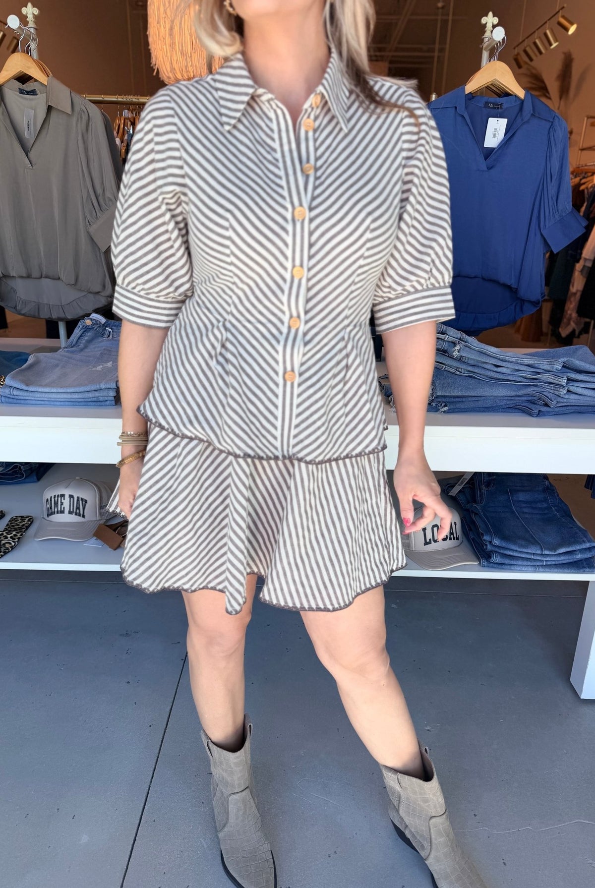 Aylaya Jackie Striped Shirt - Fleur-De-Lis Boutique