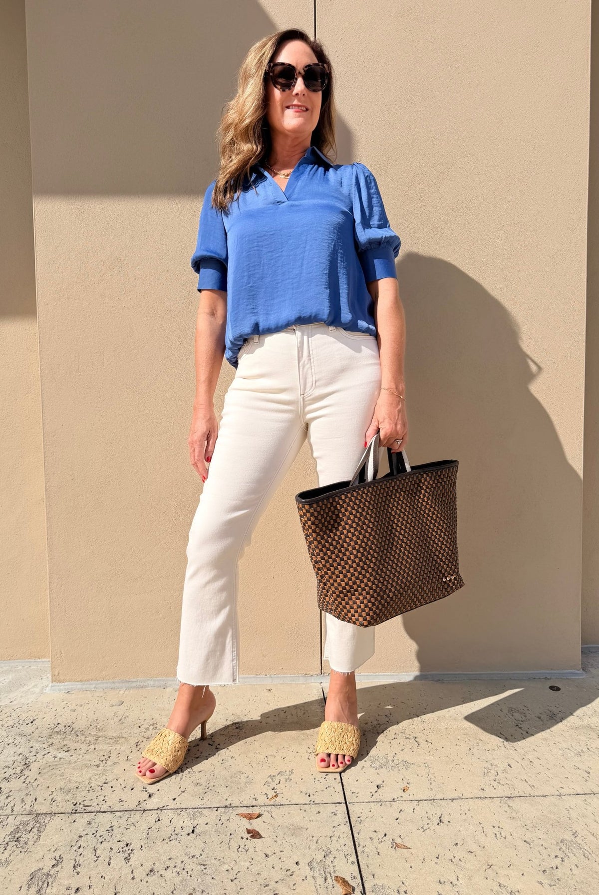 The Luxe Blouson Blouse- Clearwater blue - Fleur-De-Lis Boutique