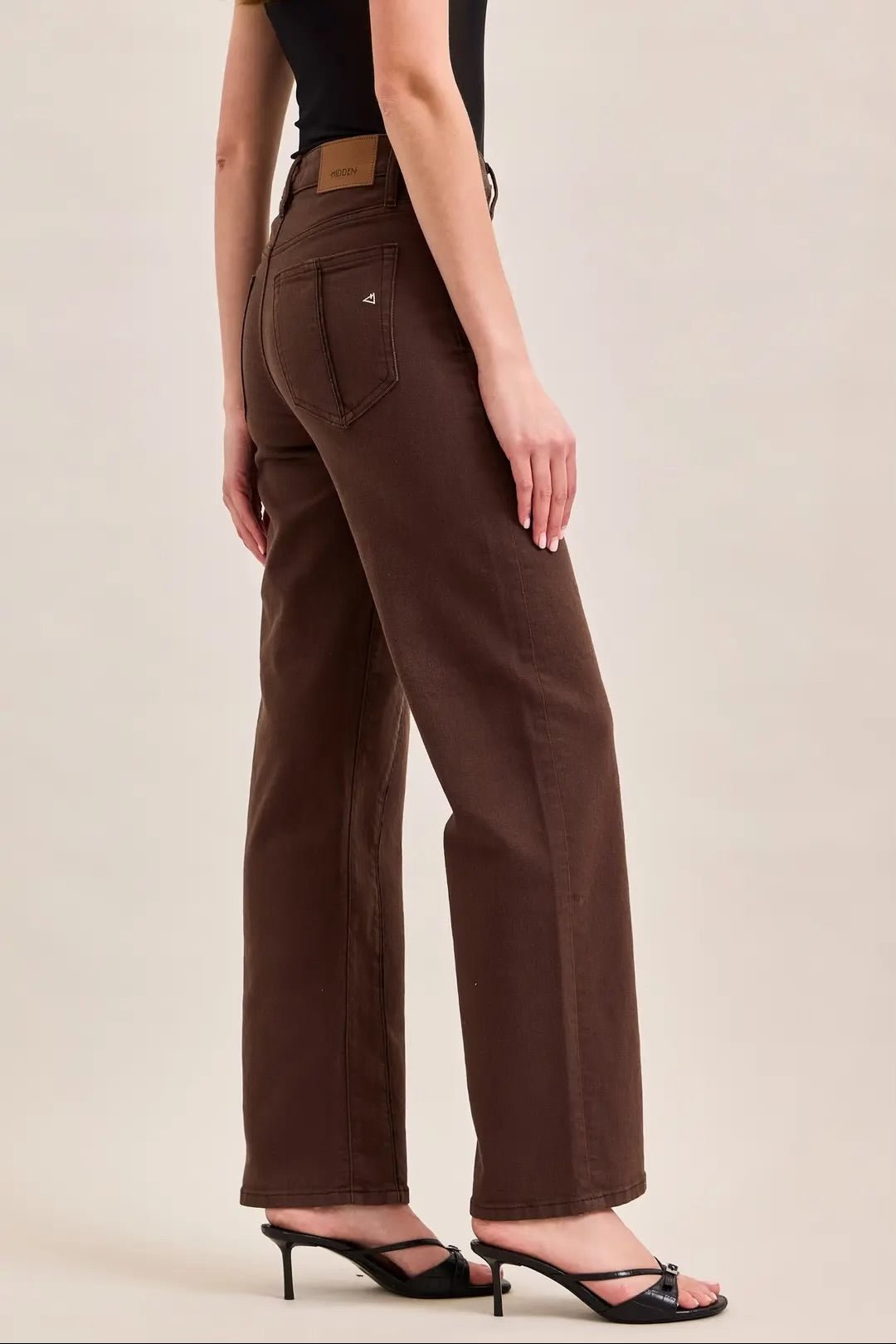 Hidden Ella High Rise Classic Straight Mocha - Fleur-De-Lis Boutique