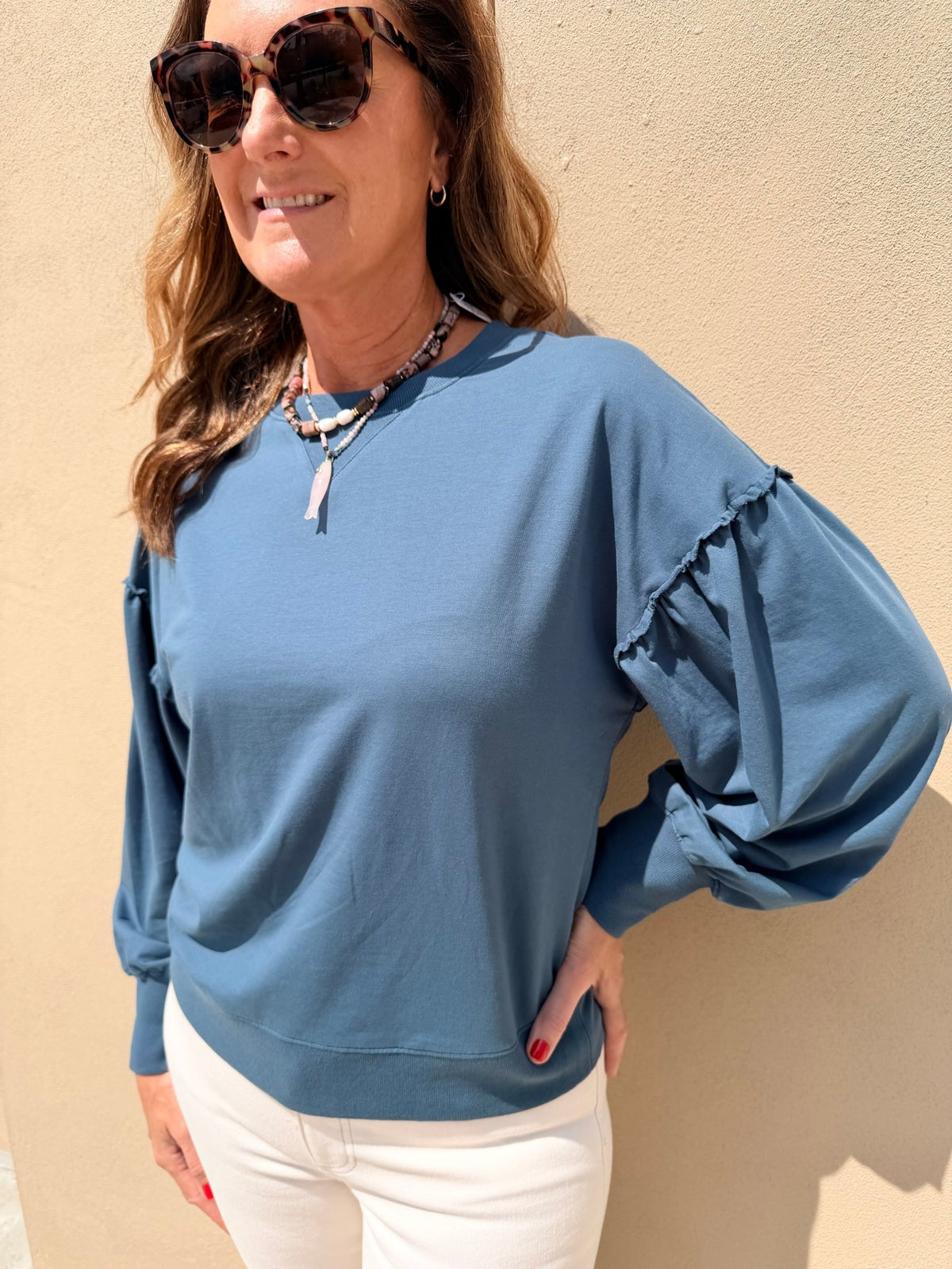 Another Love Jasmira Top Foggy Waters - Fleur-De-Lis Boutique