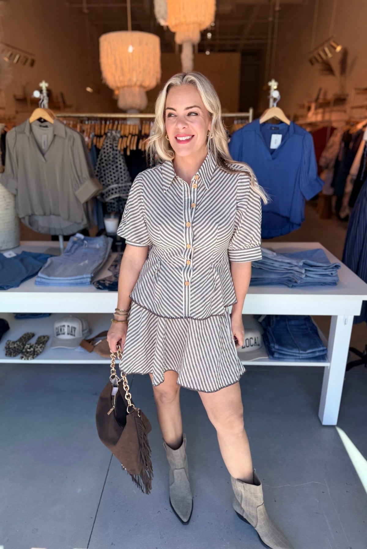 Aylaya Jackie Striped Shirt - Fleur-De-Lis Boutique