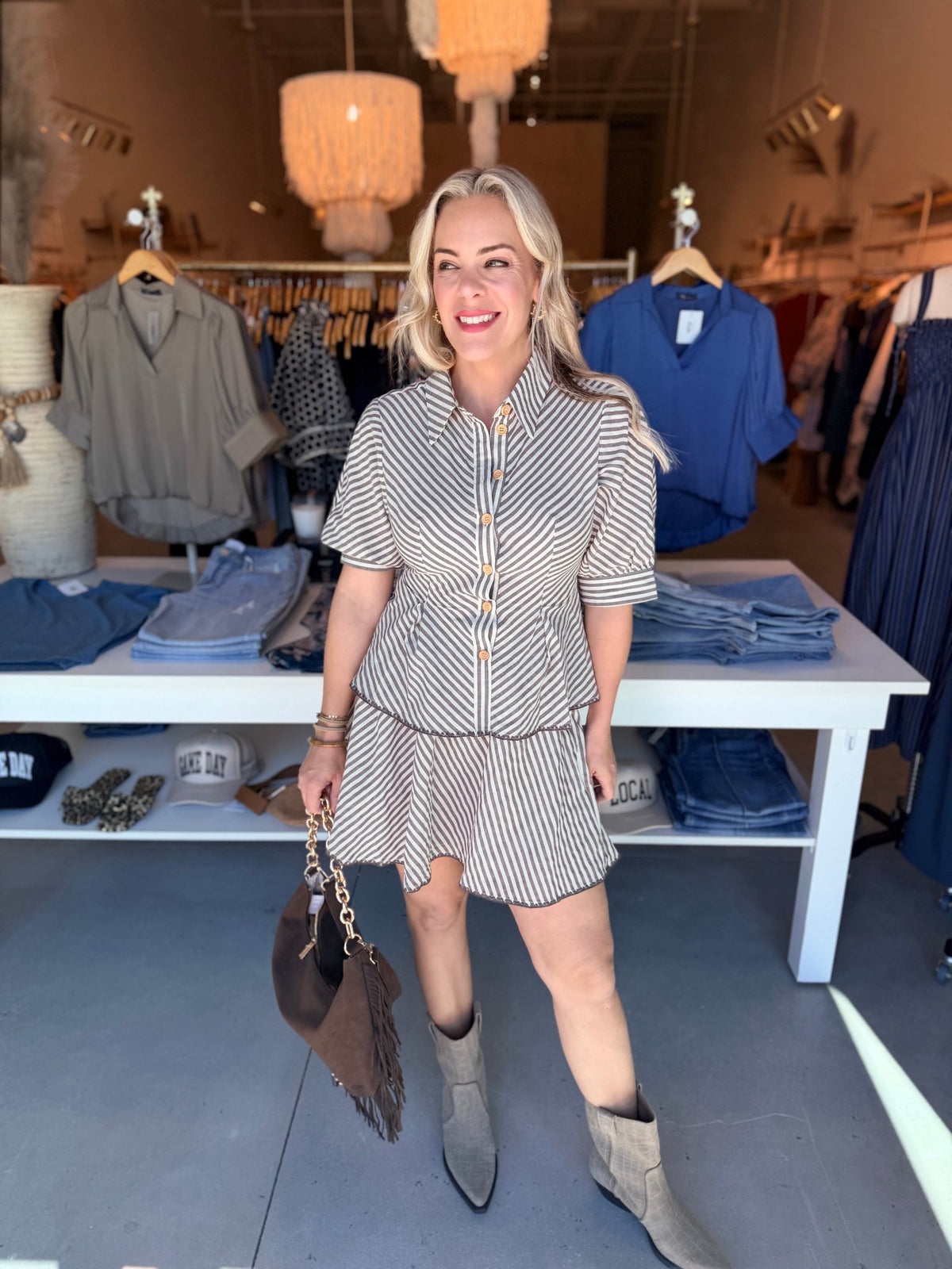 Aylaya Jackie Striped Shirt - Fleur-De-Lis Boutique