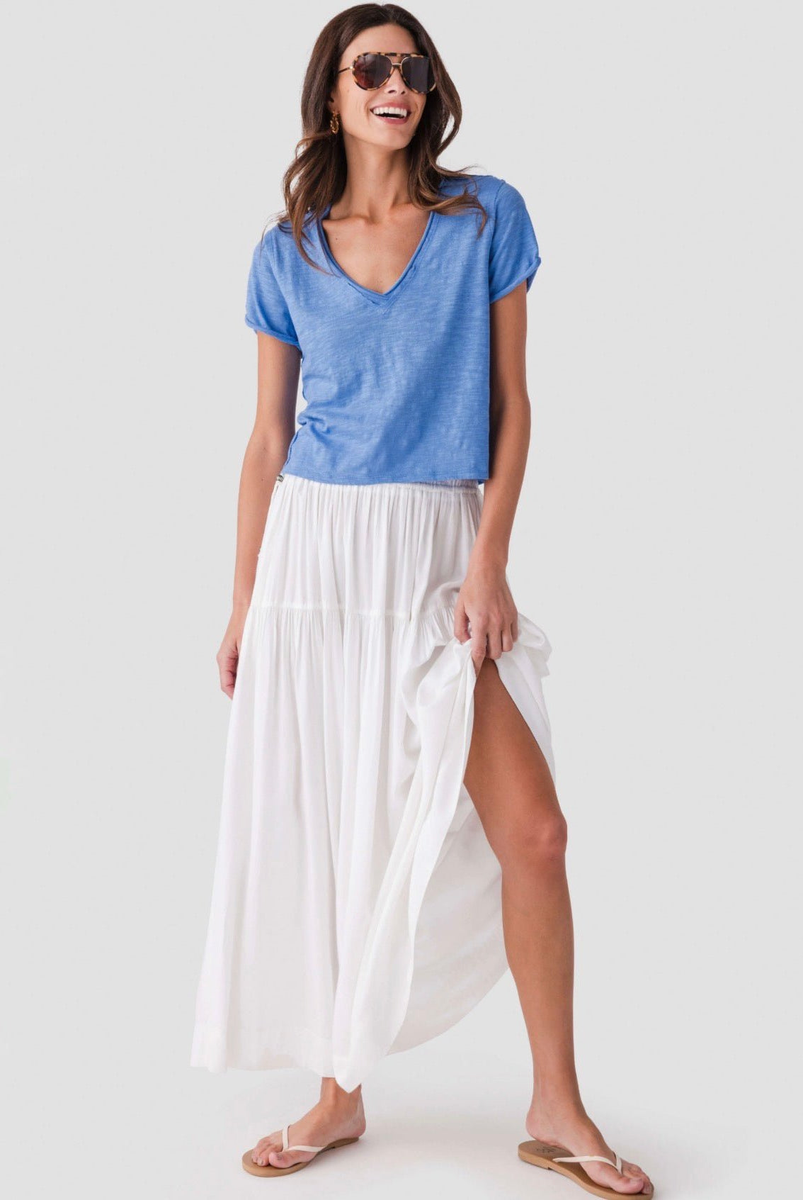 Elan Smocked Midi Skirt Resort - Fleur-De-Lis Boutique
