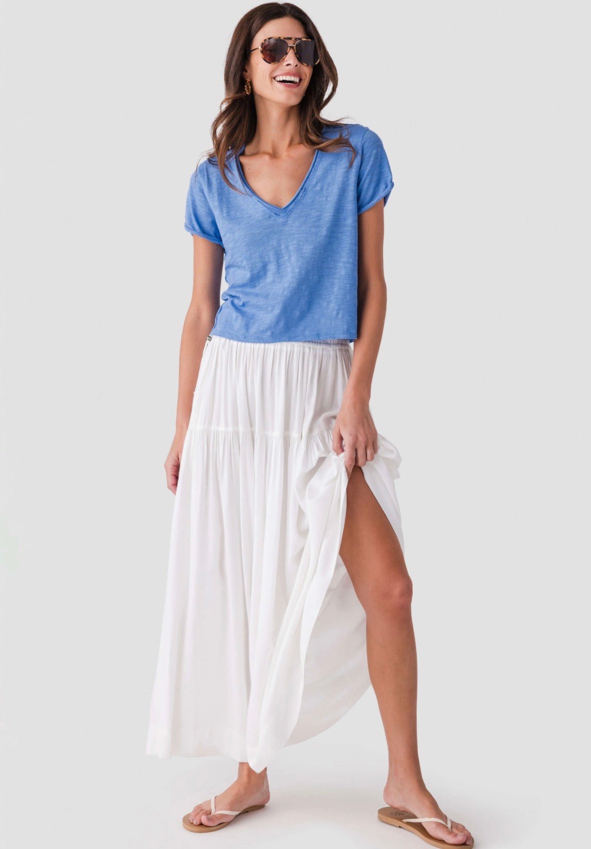 Elan Smocked Midi Skirt Resort - Fleur-De-Lis Boutique