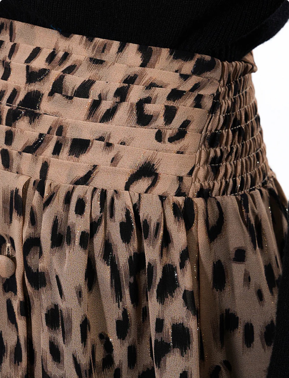 Leopard Midi Skirt with Gold Accents - Fleur - De - Lis Boutique