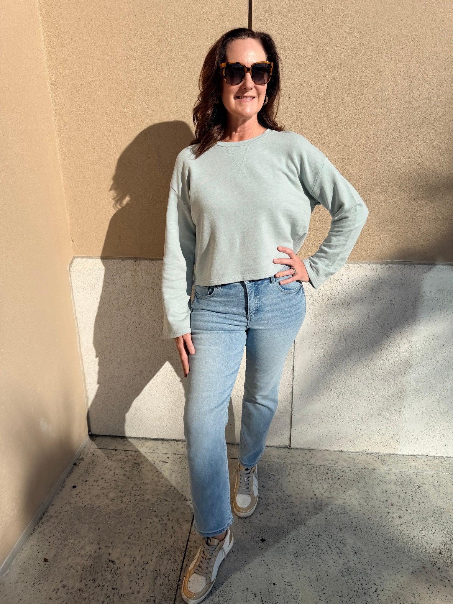 Bobi Los Angeles Crewneck Cloudstone - Fleur - De - Lis Boutique